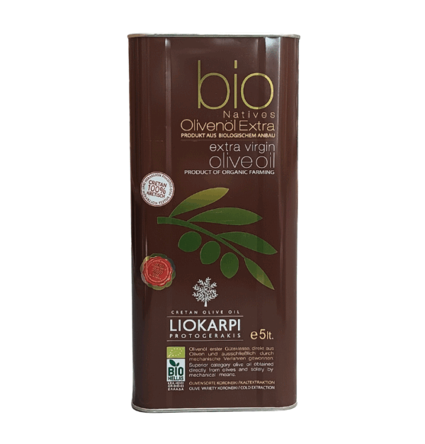 Organic Cretan Extra Virgin Olive Oil 5lt Liokarpi Agora Greek Delicacies