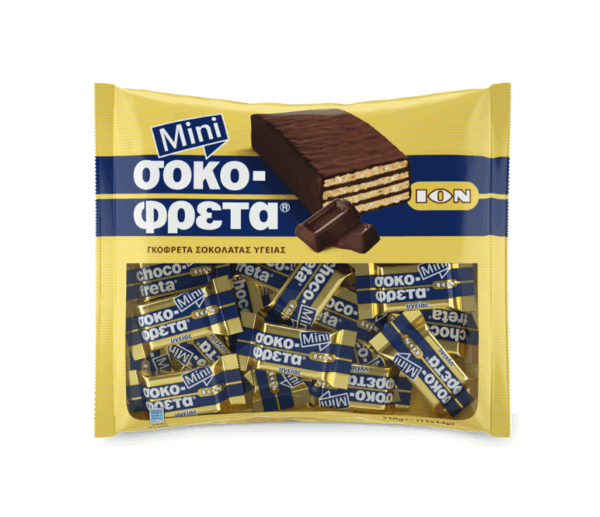 Sokofreta mini Dark Chocolate Wafer 210g bag ION Agora Greek Delicacies