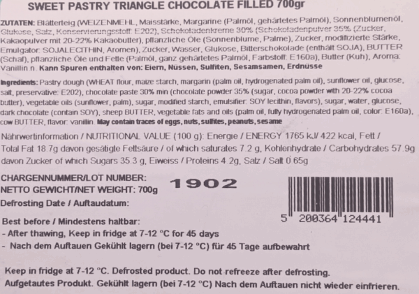 Chocolate-filled Baklava Triangles 700gr Terkenlis Agora Greek Delicacies