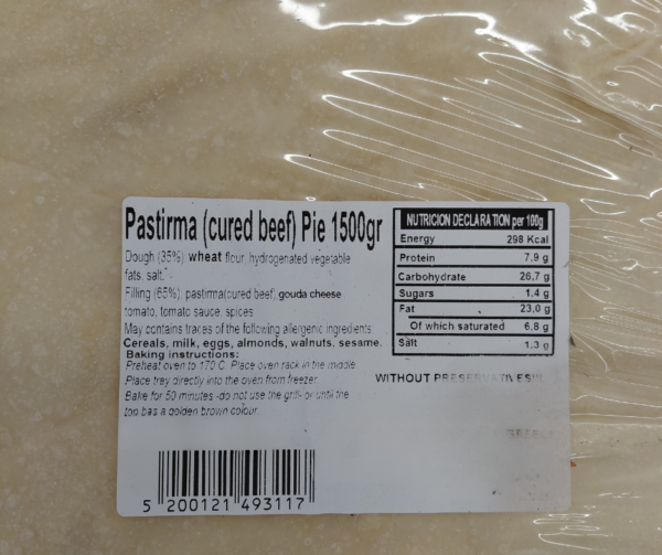 Pastourmadopita - Cured Beef Pie 1.5kg Agora Greek Delicacies
