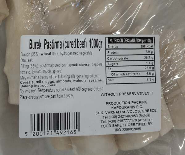 Pastourmadopitakia - Cured Beef Burek 1kg Agora Greek Delicacies