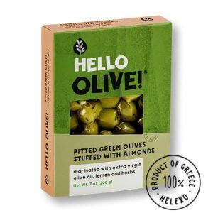 Green Pitted Olives Stuffed with Almonds 200gr Agora Greek Delicacies