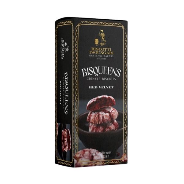 Bisqueens Red Velvet crinkle biscuits 180gr - Biscotti Tsoungari - agora greek delicacies Bisqueens Red Velvet crinkle biscuits 180gr - Biscotti Tsoungari - agora greek delicacies