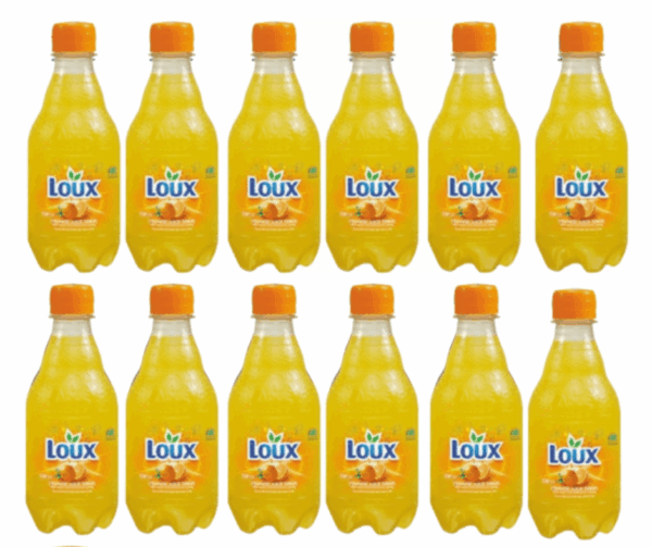12 x Orange Carbonated Drink 330ml Loux Agora Greek Delicacies